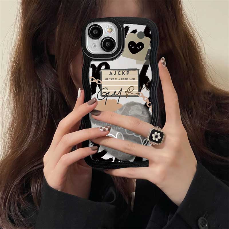 New Case Realme 10 C33 C30 C31 C35 C21Y C25Y Realme C11 C25 C17 C15 C12 C3 C2 Realme 7i 5 5i 6i 7 Pro Doodle Hati Tepi Gelombang TPU Phone Case Cover DQ