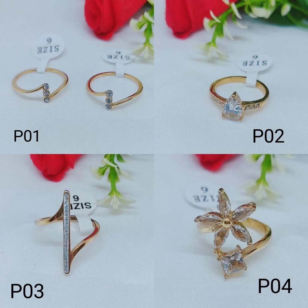 Cincin Titanium Permata Perhiasan Fashion P01-04