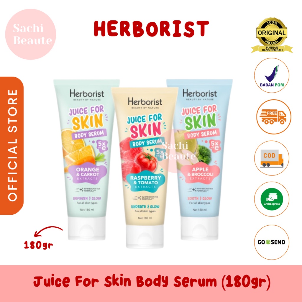 Herborist Juice For Skin Body Serum - 180ml Memberikan Efek Instant Bright dan Glowing Juicy 21 Hari