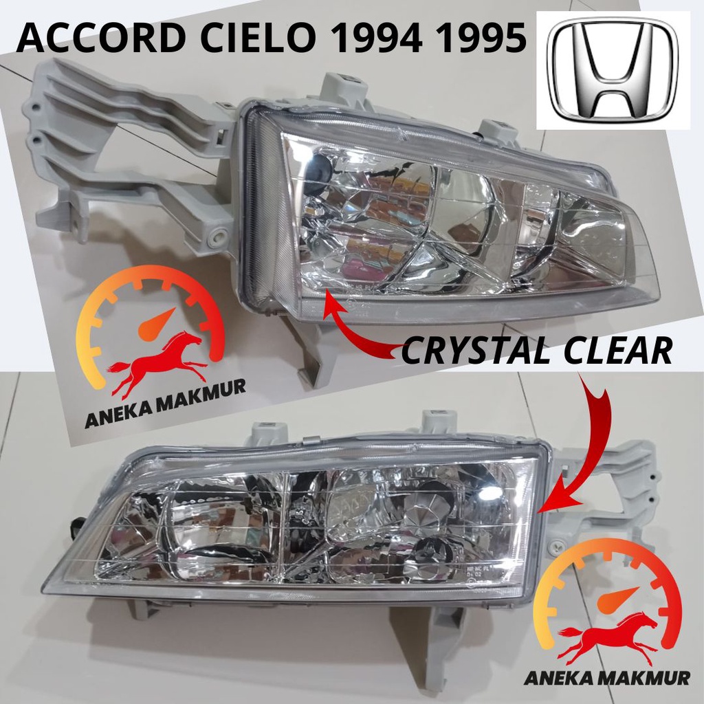 LAMPU HEAD LAMP DEPAN HONDA ACCORD CIELO 1994-1994 CRYSTAL CLEAR HEAD LAMP ONLY HONDA ACCORD CIELO 1