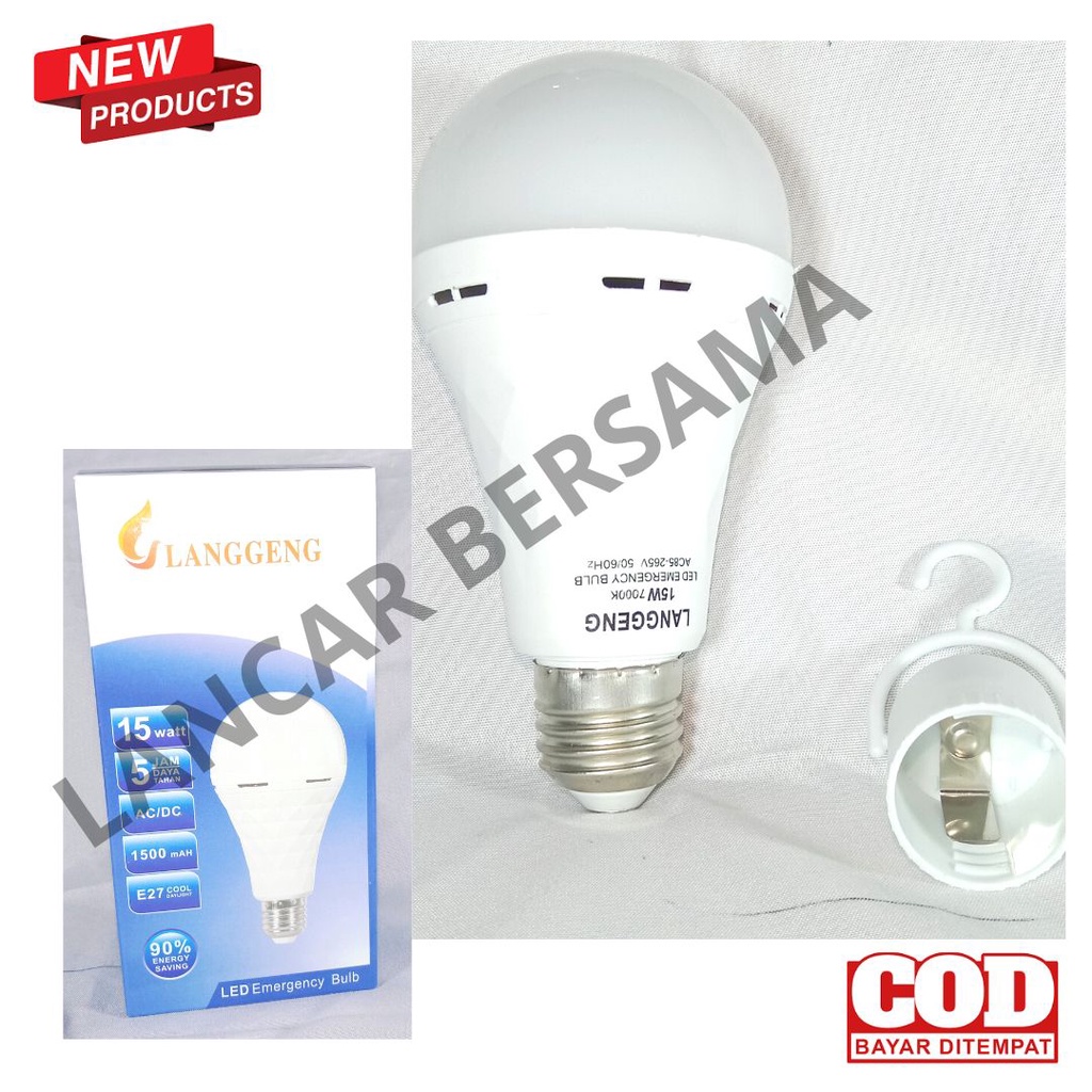 LAMPU EMERGENCY/LAMPU DARURAT 15,10,20 WATT MERK LANGGENG/ LAMPU MURAH