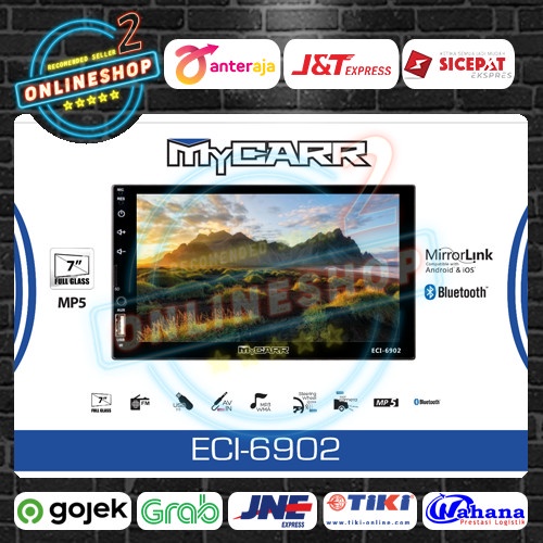 Mycarr Double Din Mp5 Tape Mobil Headunit Bluetooth Autolink