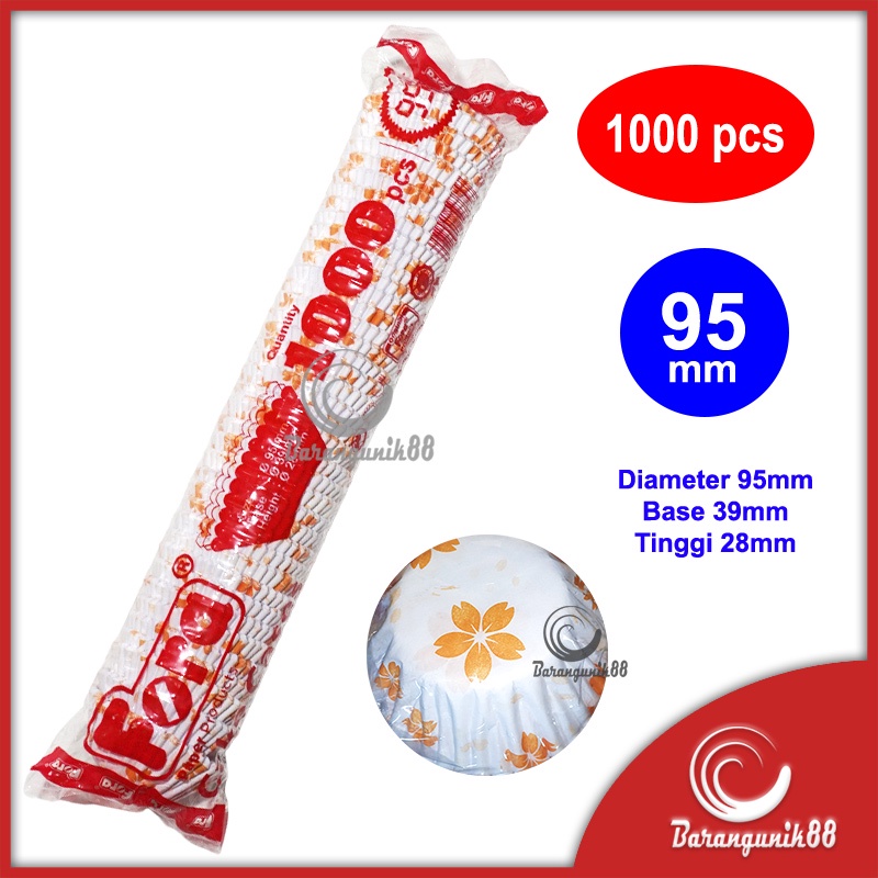 Kertas Bolu Kukus Fora Motif 95mm 1000 Lembar Cake Case Cup Cake Food Grade