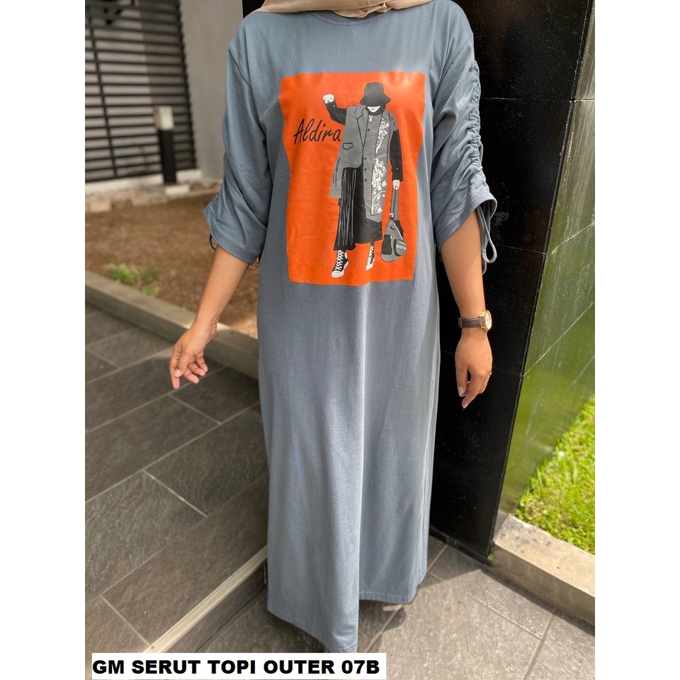 gamis serut topi auter kekinian/gamis aldira terbaru/gamis wanita/fashion wanita