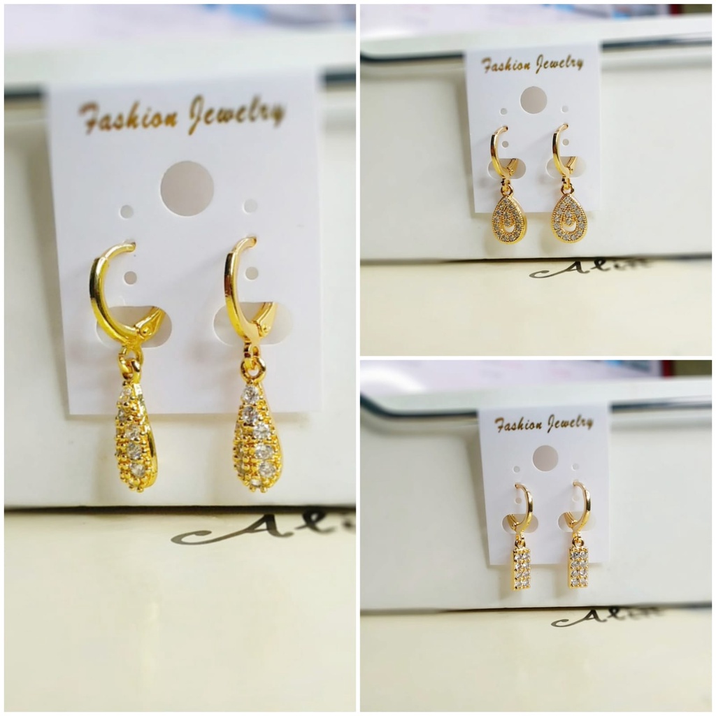 AV11 Grosir Anting Juntay Dewasa Anting Klip Permata