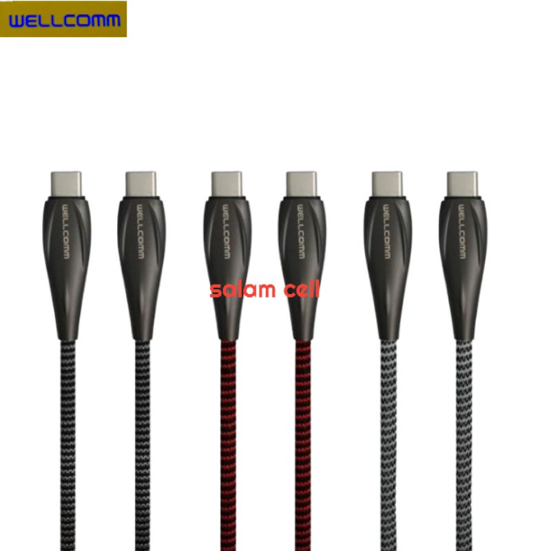 Kabel Data Type-C to Type-C Wellcomm Alloy C Original Garansi Resmi