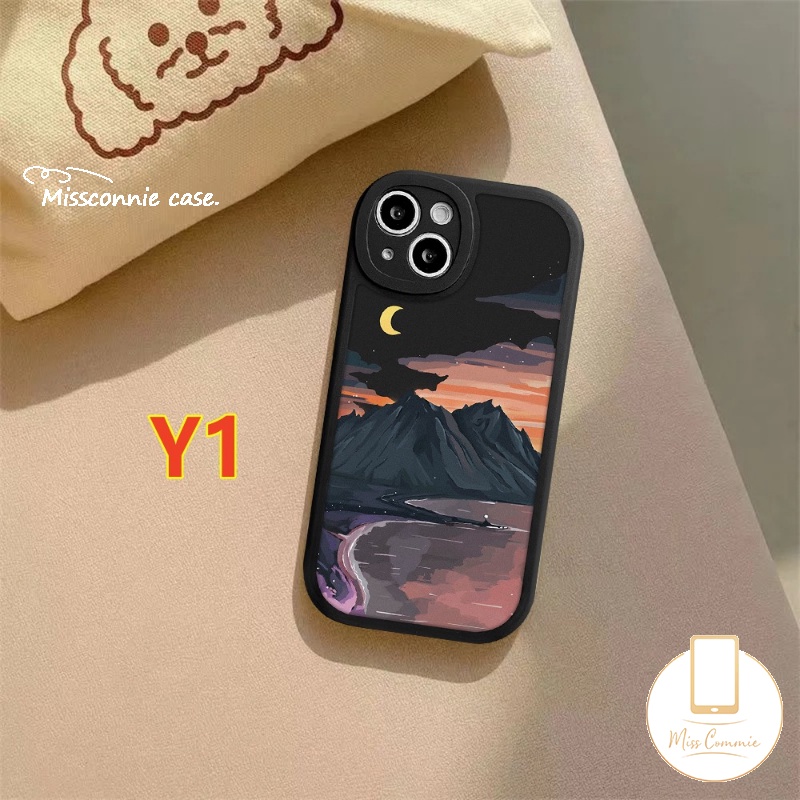 IPHONE Casing Ponsel Couple Cocok Untuk Iphone11 Pro Max7 8 6 6s Plus 13 12 14 Pro Max14 Plus XR X XS MAX SE 2020salju Gunung Sunset Pemandangan Matahari Terbenam Lembut TPU Lovers Case