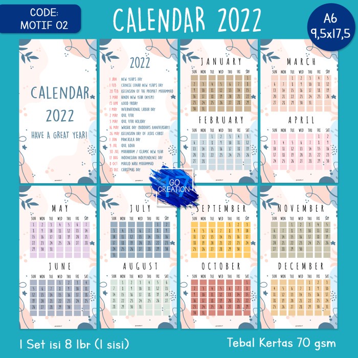 

ISI BINDER CALENDAR 2022 / KALENDAR 2022 A6 (6 RING)