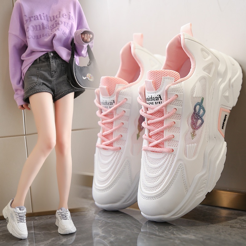 AND / COD / Sepatu Wanita Import Sneakers Putih Wanita Sepatu Jalan Cewek Shoes Fashion Korea Style Sepatu Sneakers Perempuan SPT-14