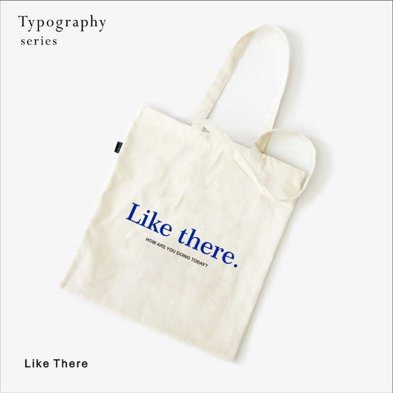 Totebag Typograpy Stylish Simple Tas Kuliah Wanita Pria Aesthetic Dengan Reseleting 30x40