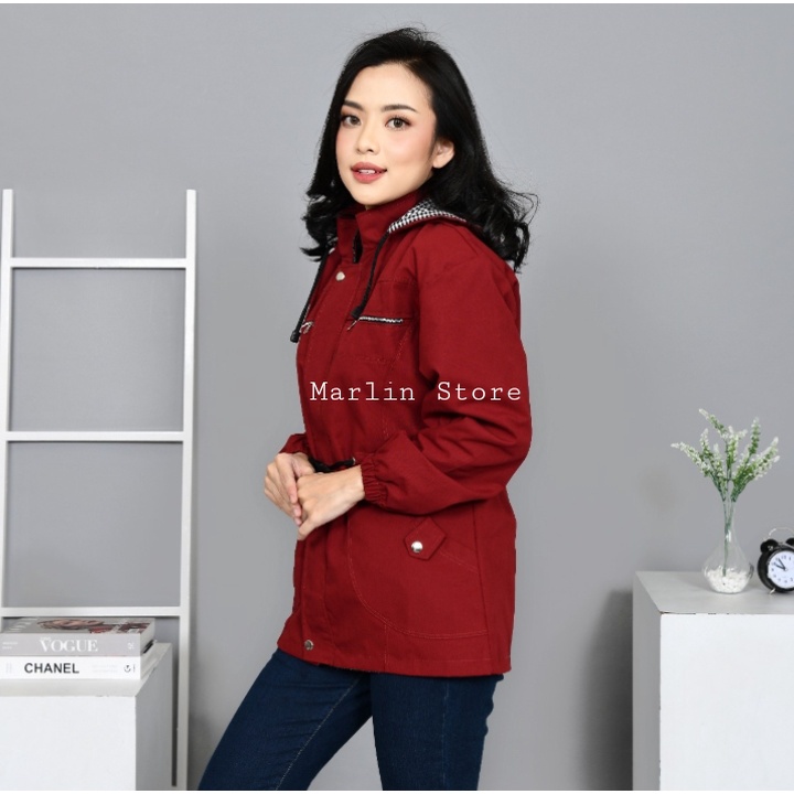 Jaket Parka Cewek Jumbo / big size Size L - XL - XXL - XXXL - XXXXL hoodie bisa dilepas
