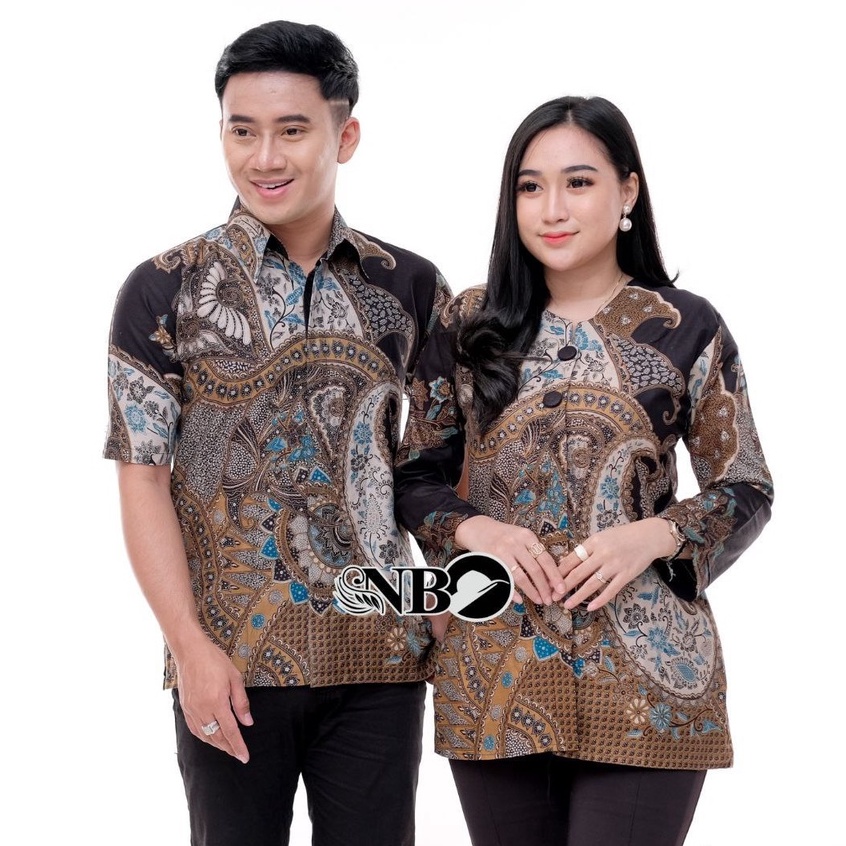 Batik Couple Modern Atasan Blouse Batik Kerja Kantor Wanita Baju Batik Wanita dan Pria Seragam batik M L XL XXL