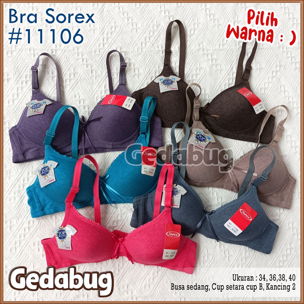 Bra Sorex Melange Collections Sorex 11106 Busa Sedang Tanpa Kawat Kait 2 Cup setara Cup B Basic