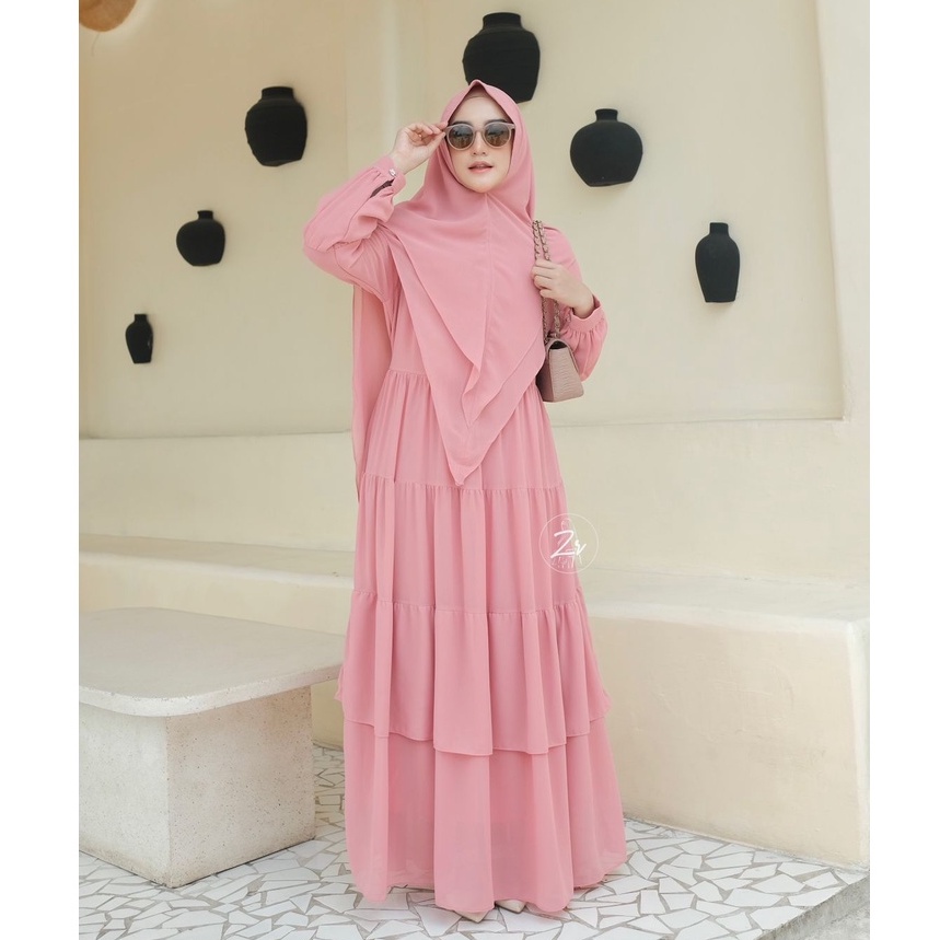 SAVANA ZR GAMIS CERUTY SET KHIMAR MODEL TERKINI POLOS SIMPEL SERUT ANGGUN BAJU WANITA COUPLE IBU ANAK LEBARAN SERIES