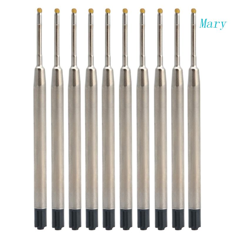 Mary 10pcs Universal Standard Style Blue Ink 1MM Medium Nib Point Pen Isi Ulang