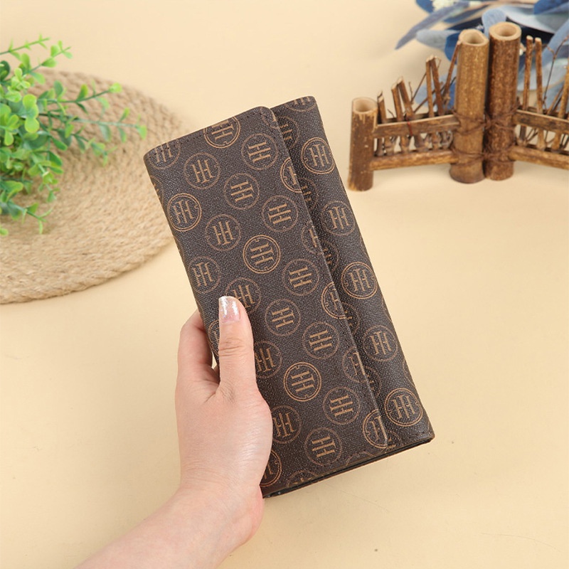 Dompet Panjang Lipat Wanita Motif Fashion Korea Style Dompet Cewek Klip Magnet Women Wallet PU Satu7an D100