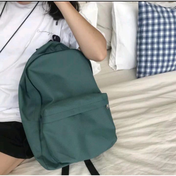 Ransel polos wanita pria kanvas - ransel polos anak sekolah Canvas - Tas Anak Sekolah Ransel SD SMP