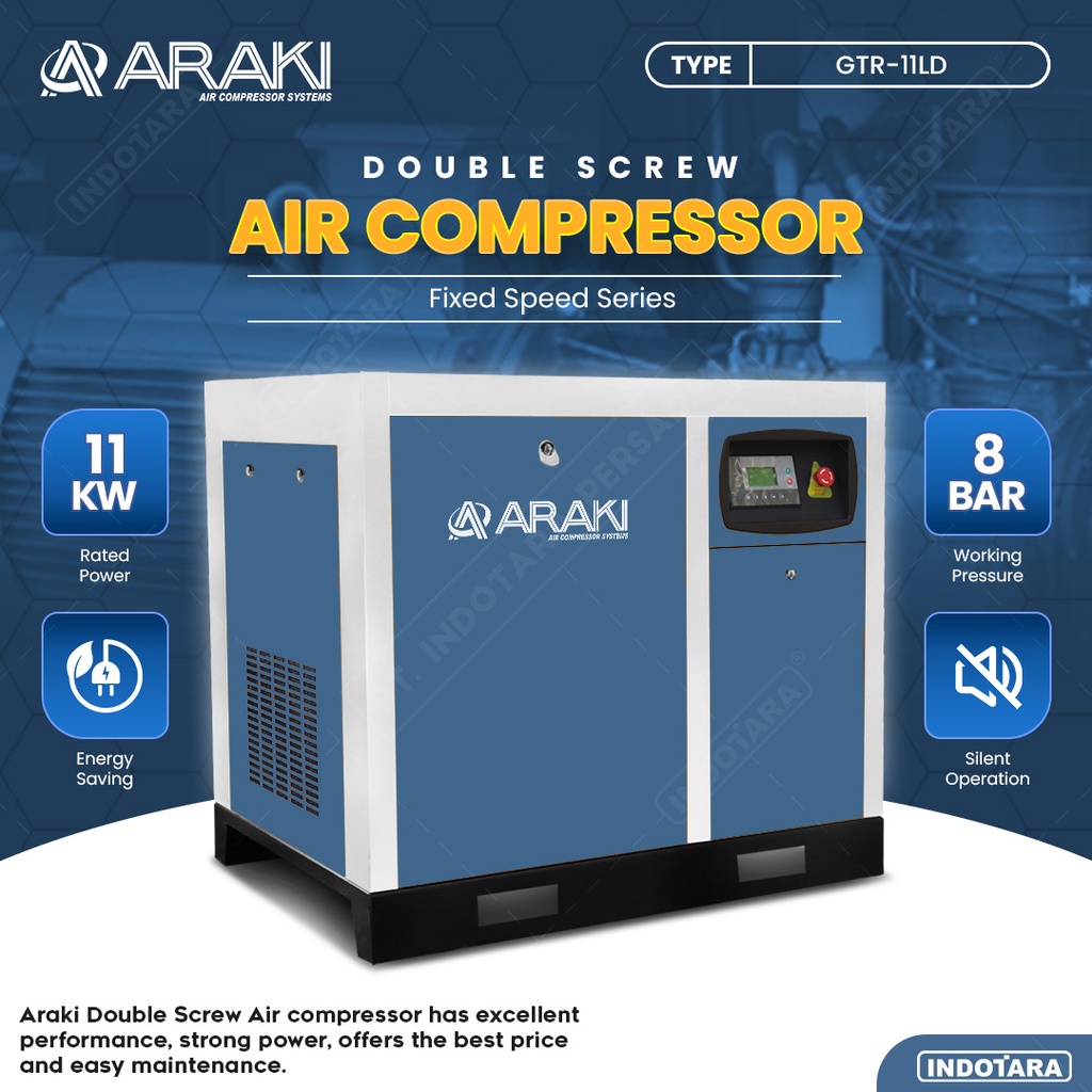 ARAKI Double Screw Compressor GTR11LD 8Bar