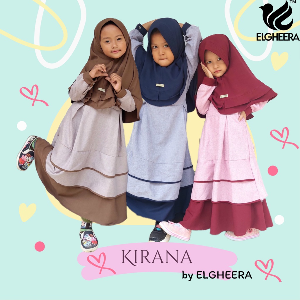 Gamis Anak Syari' kirana Set 1-8 tahun by ELGHEERA