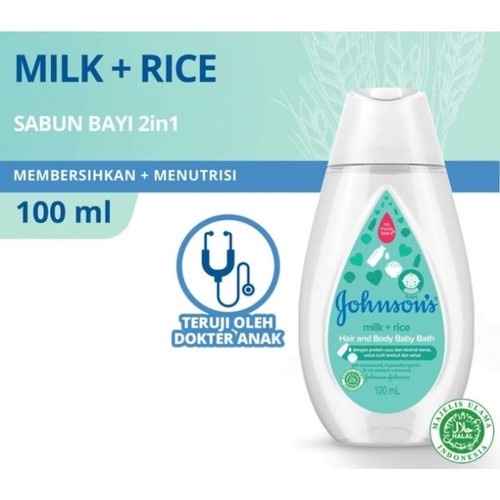 JOHNSON'S Milk + Rice Hair &amp; Body Baby Bath 100ml