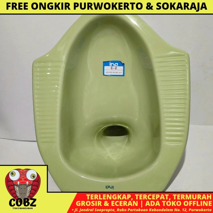 INA KLOSET JONGKOK LANTAI BAWAH TEMPEL KERAMIK HIJAU