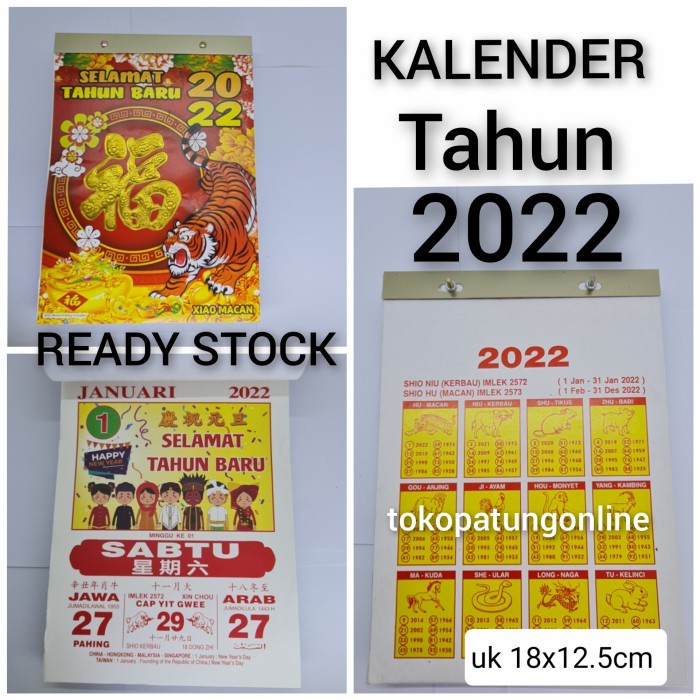 

TERJAMIN Kalender Harian 2022 Robek China Jawa Arab Code 2809