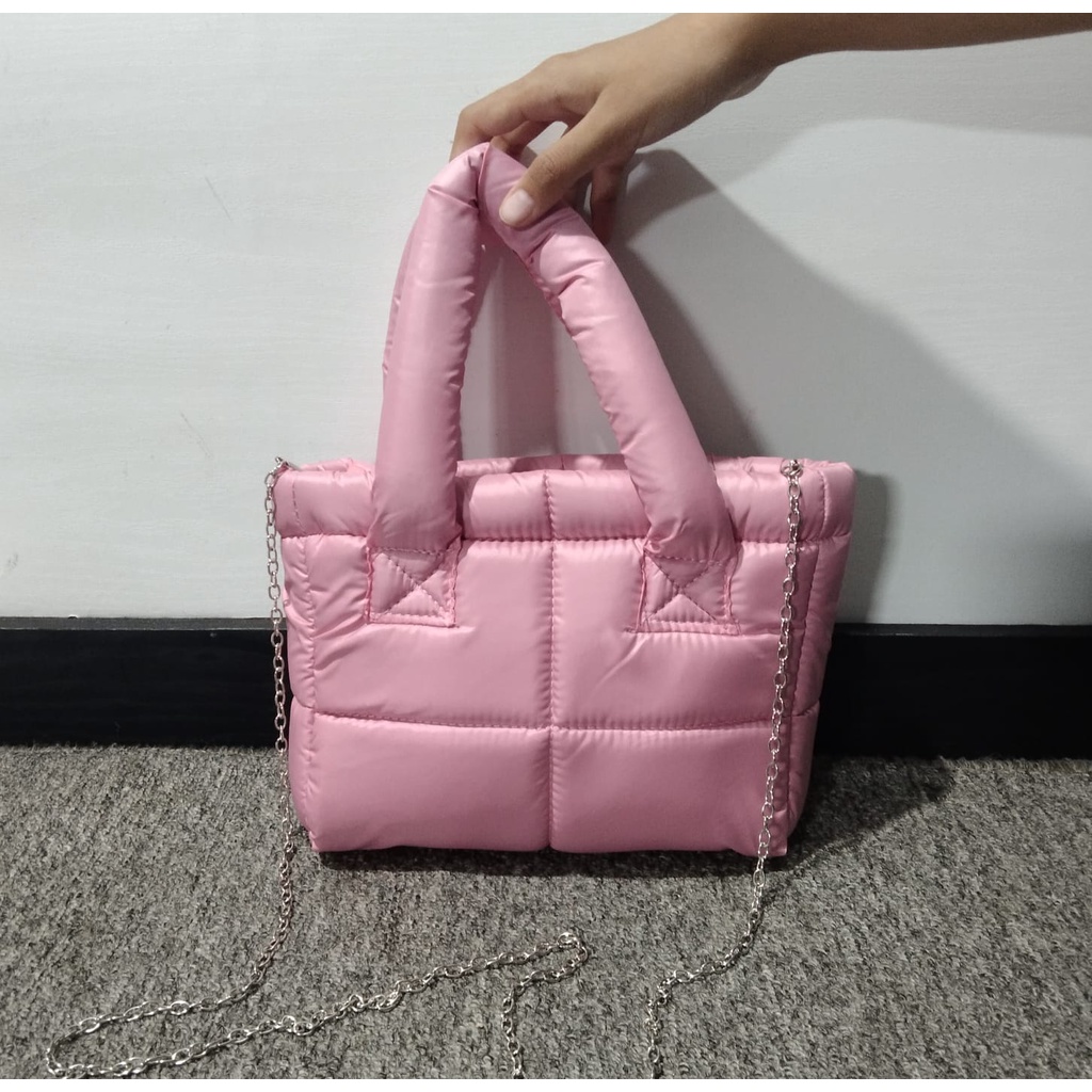 PTM-tas mini puffy bag-tas slempang rantai