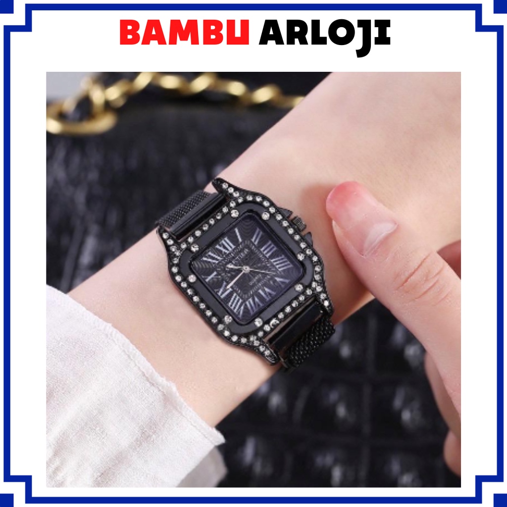 BAJ ✅COD JAM TANGAN WANITA ANALOG CASUAL RANTAI MAGNET IMPORT MURAH HARGA GROSIR COUPLE PRIA CT006