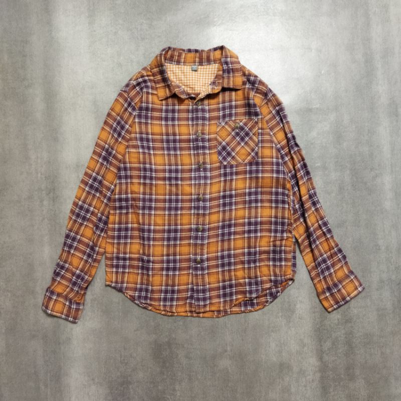 kemeja flanel motif polos Corduroy second brand