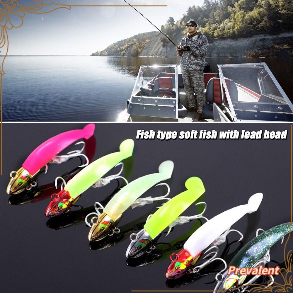 Preva Soft bass Umpan Renang Silikon fly fishing sea Lead Head hook