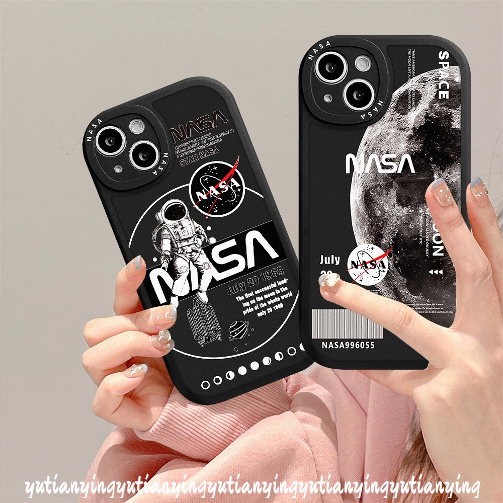 Casing NASA Merk Trendy Oppo A15 A17 A5s A77s A55 A57 A16 A54 A12 A96 A76 A95 A17K A16K A74 A16E A3S A94 A1K A9 A5 A31 A15s A7 A53 A92 Reno 5Z 87 7Z 5F 5 6 4 Case TPU Lembut A36