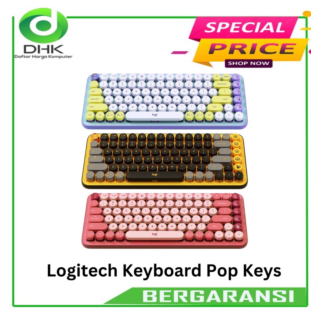 Logitech Wireless Bluetooth Keyboard Mechanical POP Keys Emoji