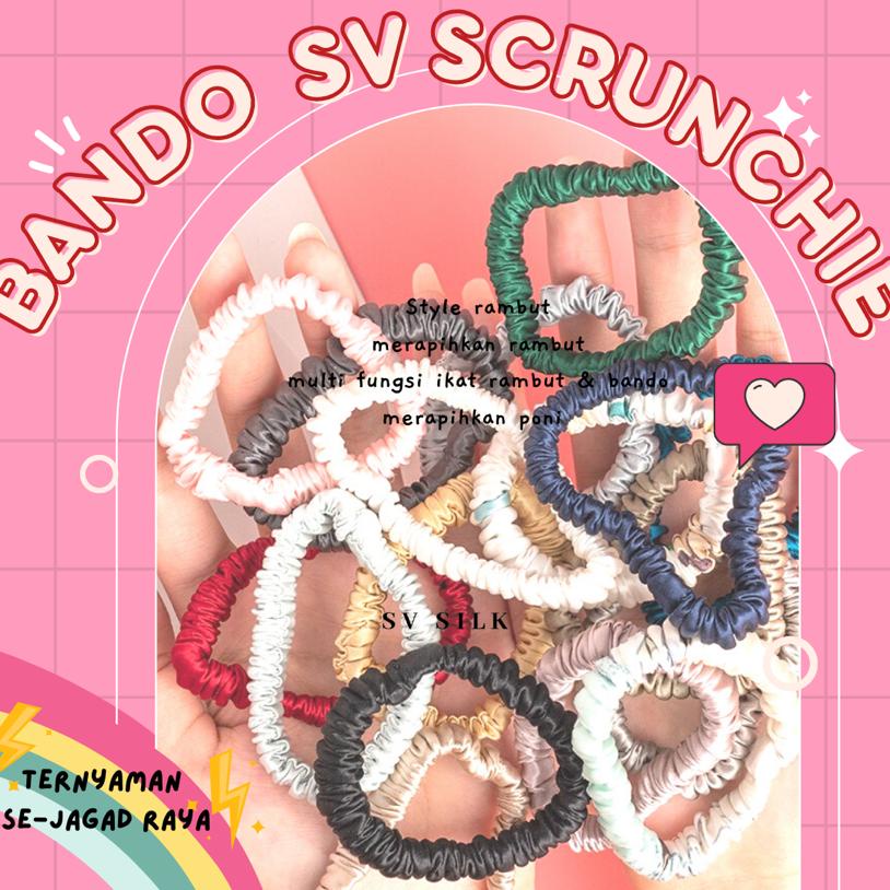 SCRUNCHIES BANDO ROYAL PRINCESS BANDO KERUT BANDO KOREA SILK SATIN SCRUNCHIE BANDO Scrunchie Bando Headband Bando Korea Kerut Wanita Aksesoris Fashion Wanita / Bandana Scrunchie