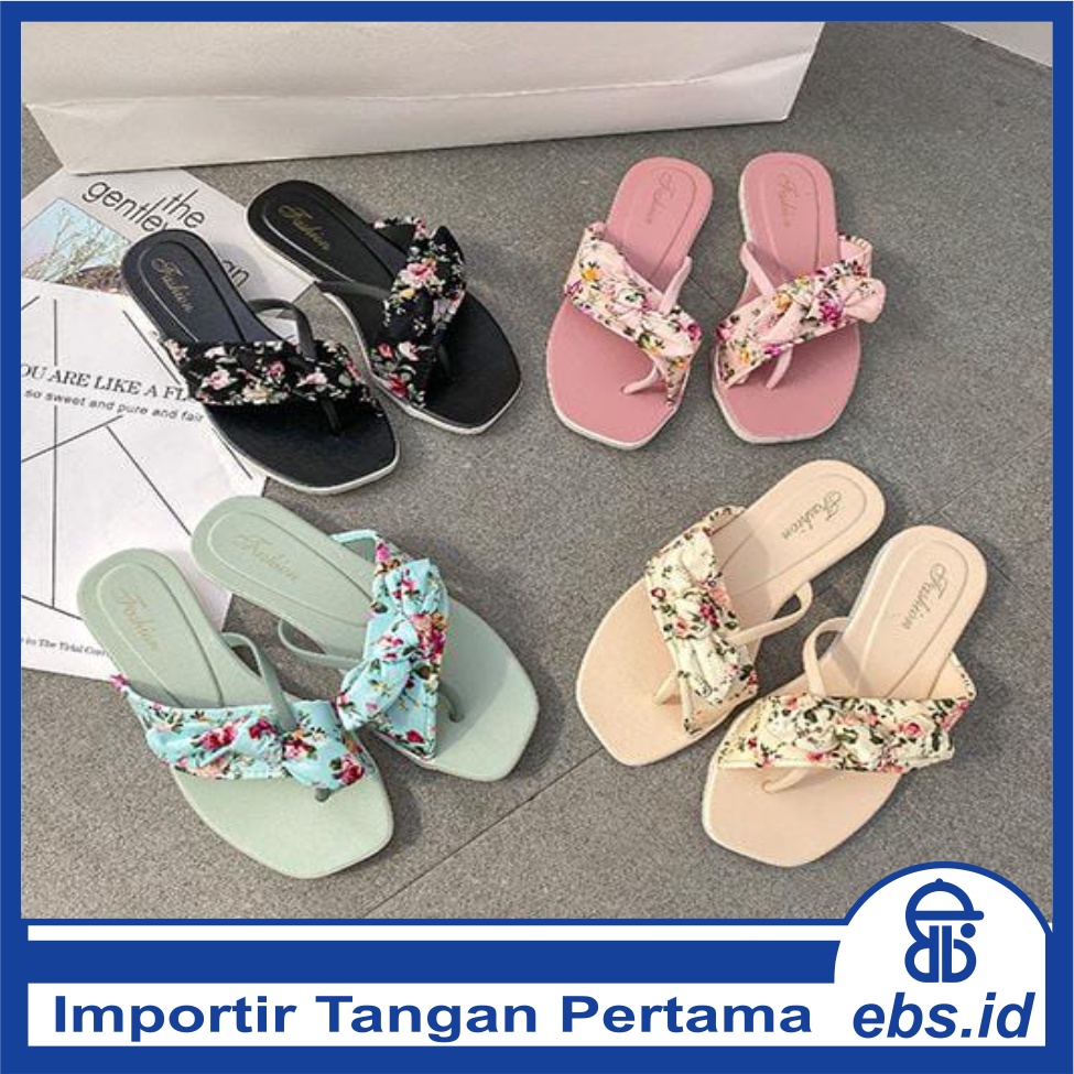 𝐄𝐁𝐒 ✅ SA025 Sandal Bunga Wanita Sendal Slop Wanita Sandal Fashion Wanita Murah Sandal Cewek