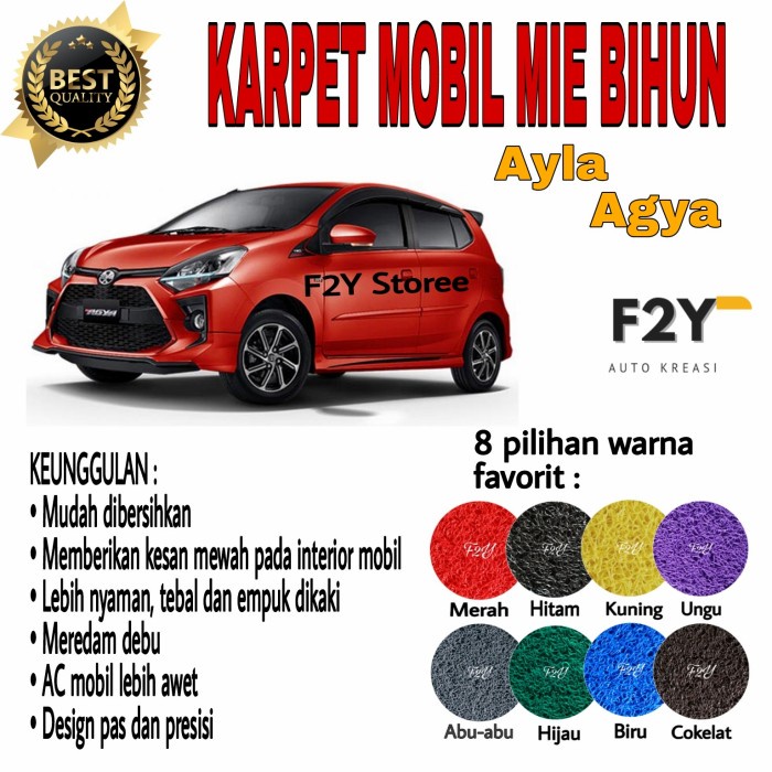 Karpet Mobil Mie Bihun Ayla/Agya 2 Baris #Original