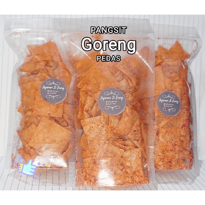 

KULIT PANGSIT GORENG extra pedas 60gr,kripik pangsit, pangsit pedas, kripik pedas, cemilan pangsit rasa pedas gurih.