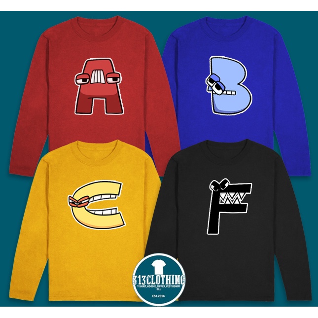 Baju Kaos Anak Alphabet Lore Kaos Lengan Panjang Baju Anak Alphabet Lore