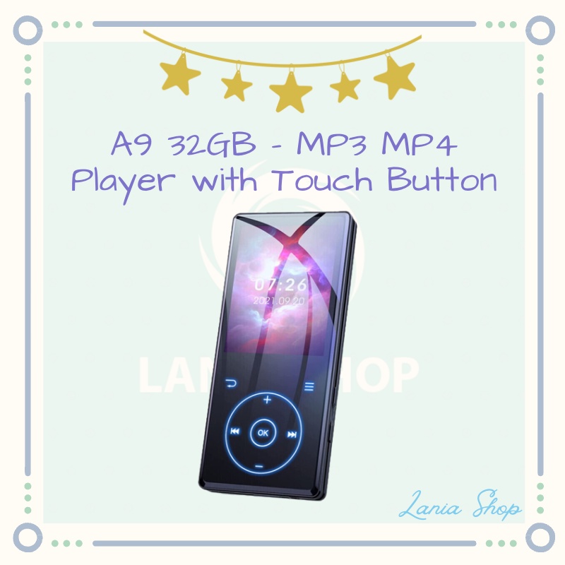 MP3 MP4 Player with Touch Button and Bluetooth 5.0 - A9 32GB