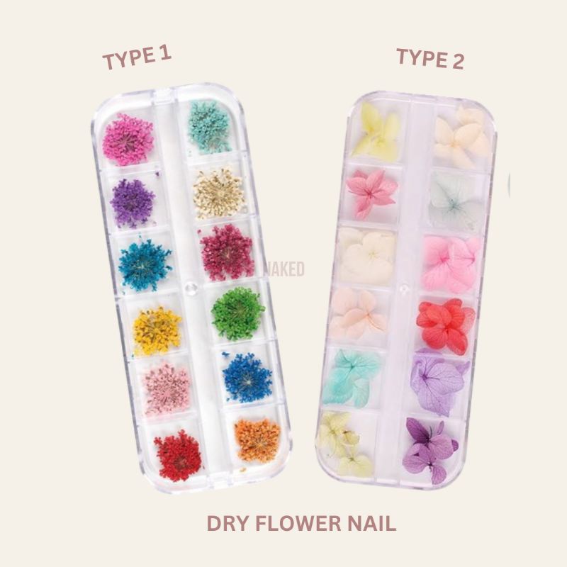 hiasan kuku nail decoration bunga Real flower decoretion nail art aksesoris charm nail charm nailart