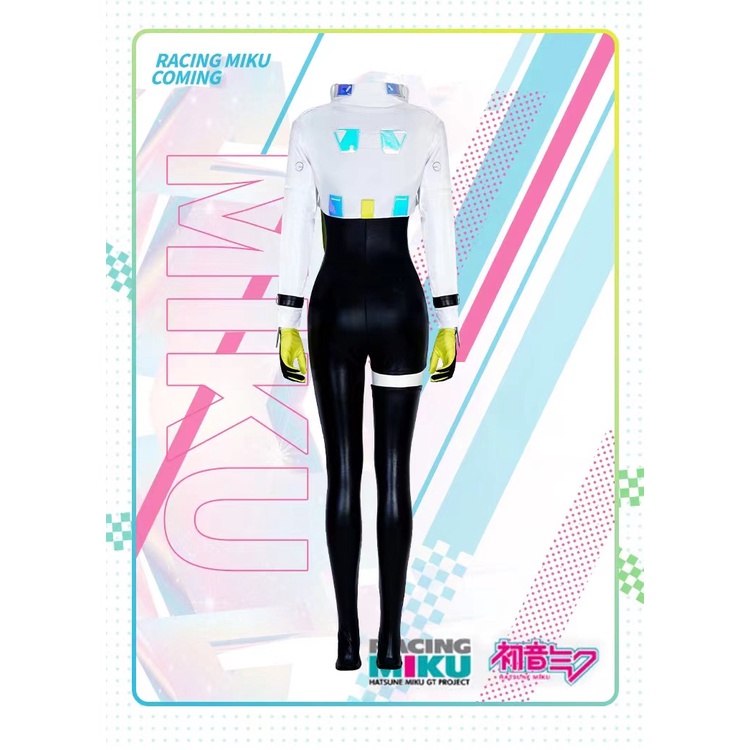 VOCALOID 2022 Racing MIKU Cosplay Costume VOCALOID Cos GT Project Cosplay Racing Suits Miku Costume with Cosplay Wig