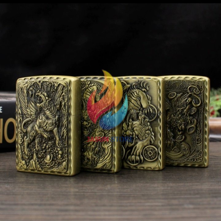 BISA COD! korek zippo motif naga timbul FULLSET zippo komplit mancis