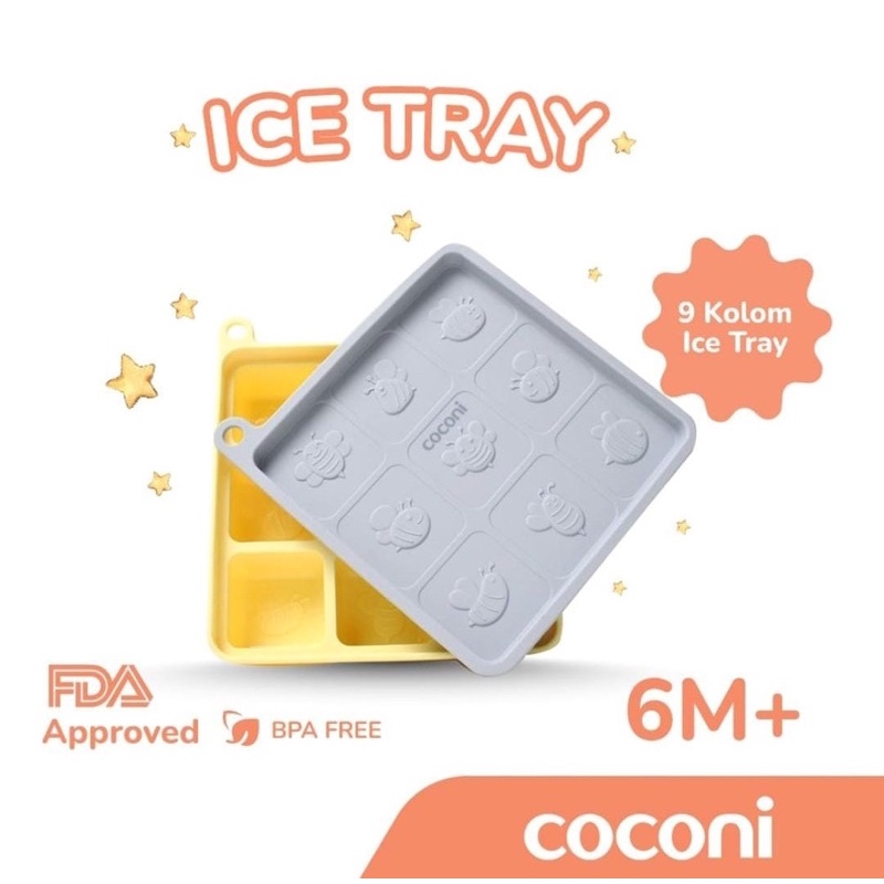 Coconi Silicone Food Ice Tray Cube / Cetak Makanan / Es Batu MPASI