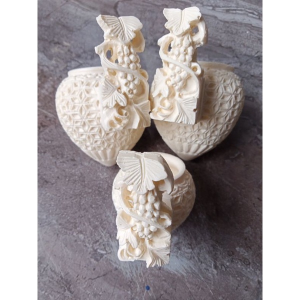 Cepuk Cangkir Mangkok Pakan Burung Anis/Murai Motif Anggur