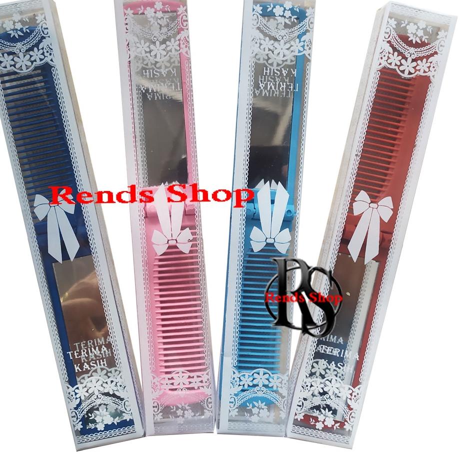 Hadir Terupdate (isi 50) Souvenir Sisir Lipat Kaca Kemasan MIKA motif Hadiah Pernikahan Cermin Murah Sovenir Unik