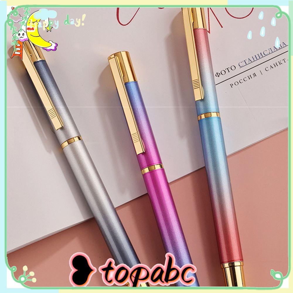 Top 0.5mm Metal Pen Tulisan Dewasa Halus Tinta Sac Warna Gradasi