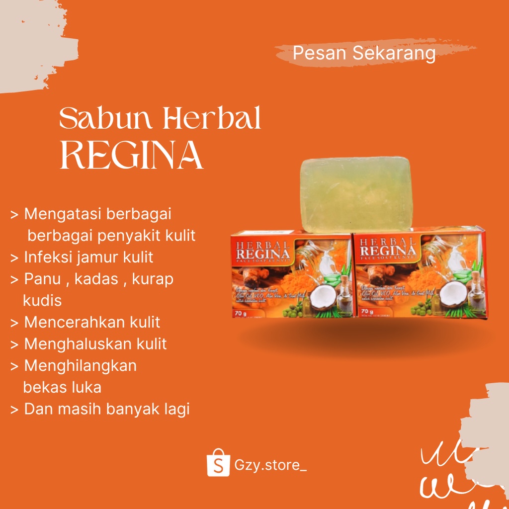 Sabun Herbal Regina ASLI 100% Untuk Gatal Jamur Kulit, Eksim, Panu, Kadas, Kurap, Gatal Selangkangan