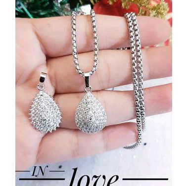 Kalung Liontin Oval Xuping Silver Terbaru 128b