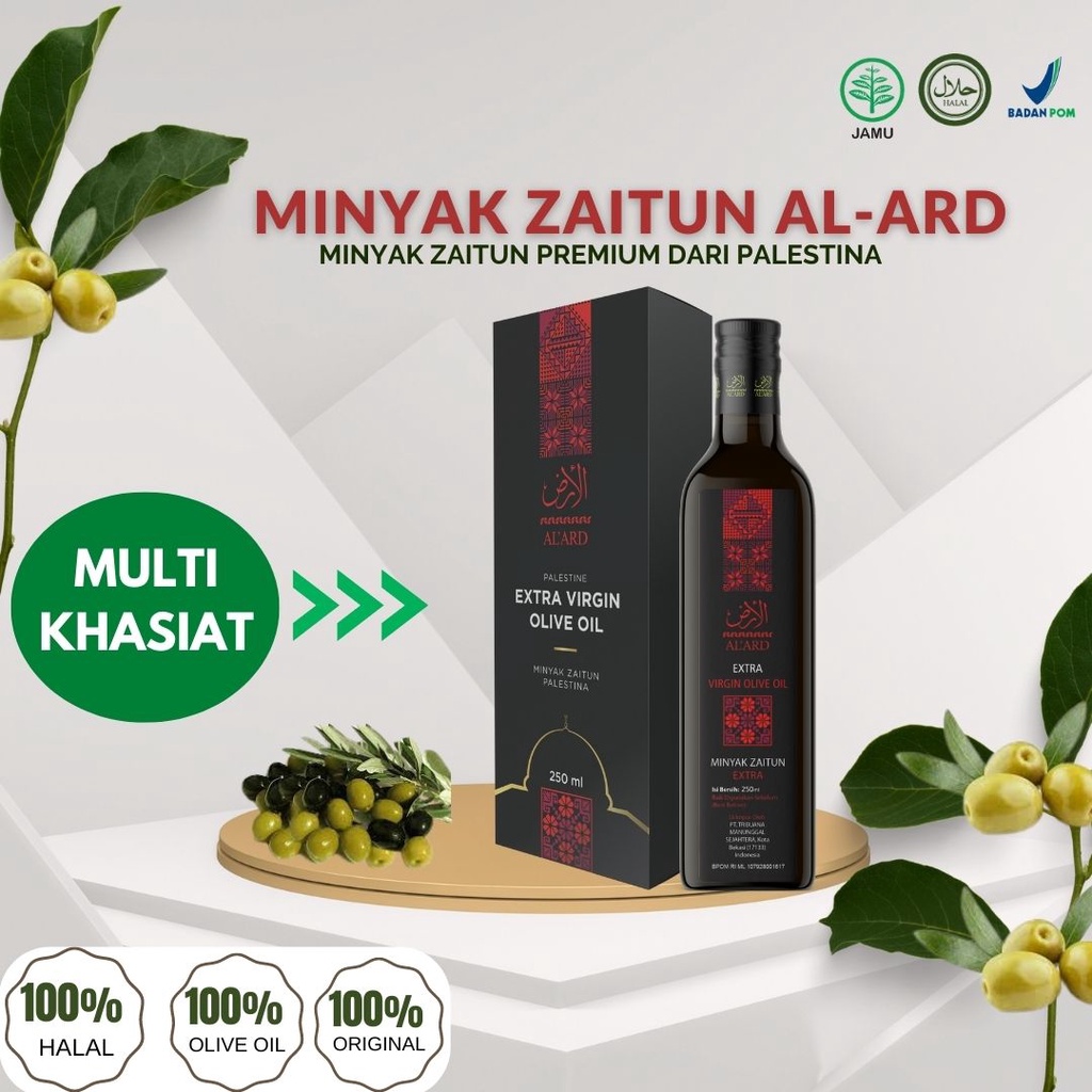 MINYAK ZAITUN PALESTINE AL-ARD HNI 250ML HALAL & BPOM ORIGINAL