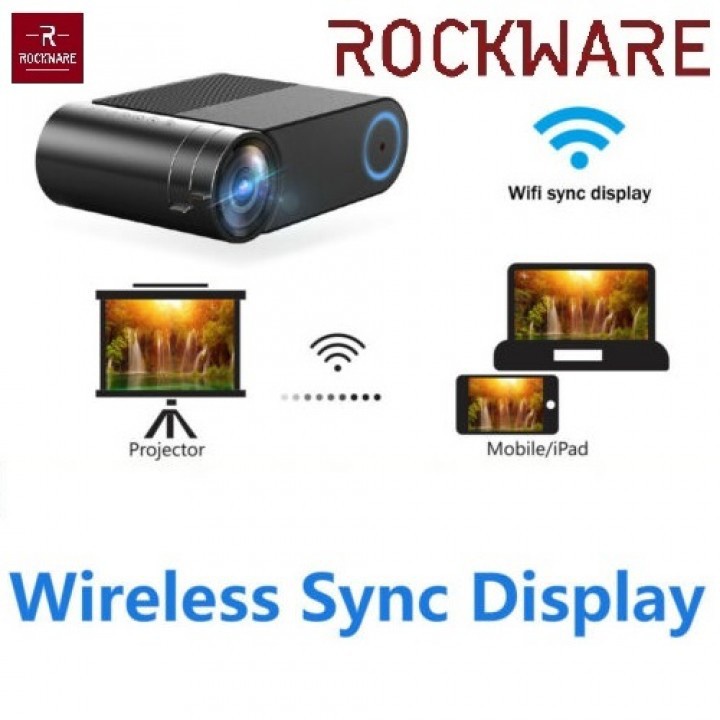 ROCKWARE RW-550W - HD 720P Projector 2400 Lumens - Mirroring Display