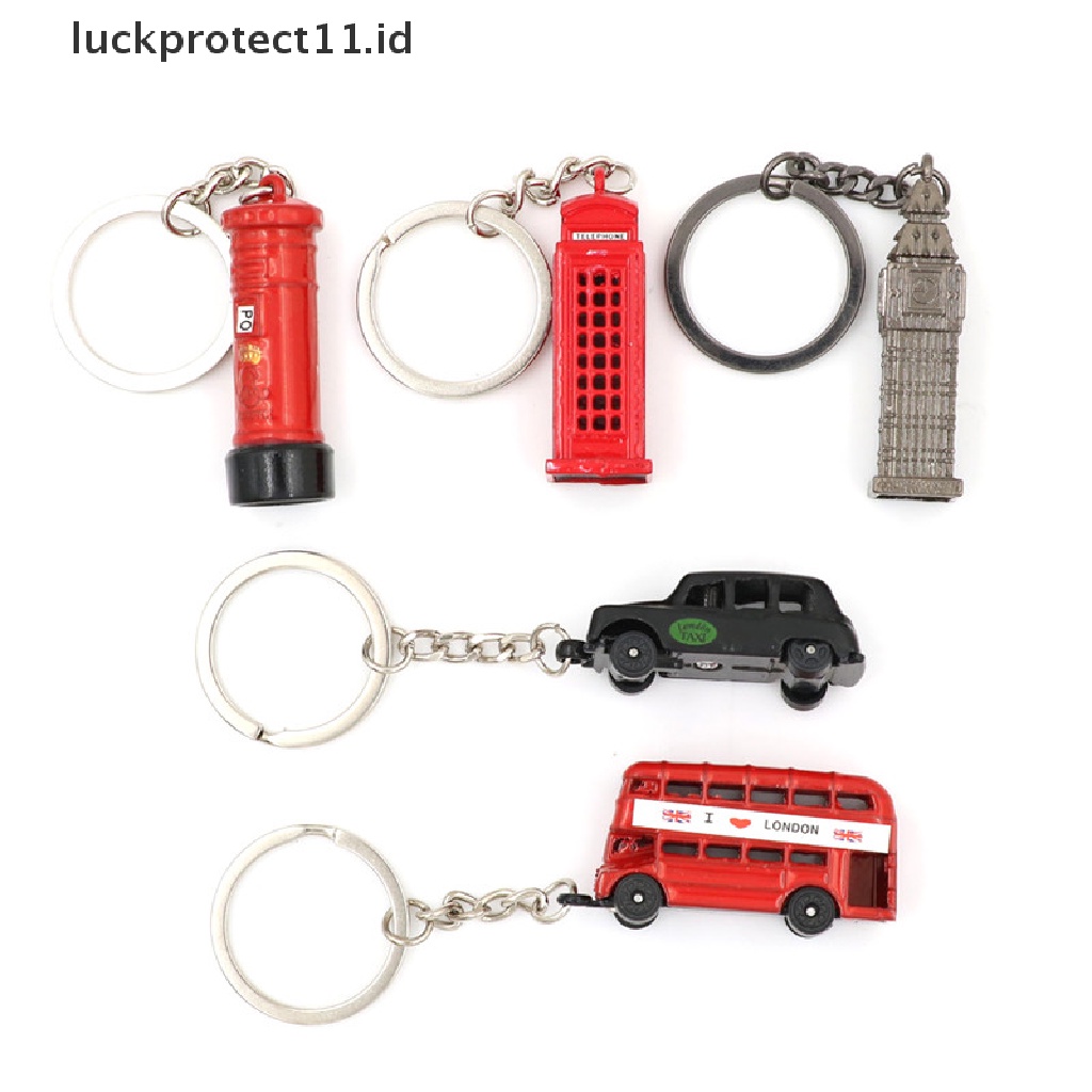 /Fashion Hot//// Miniatur Inggris Model London Gantungan Kunci Gantungan Kunci Souvenir Ojek Bus Merah.